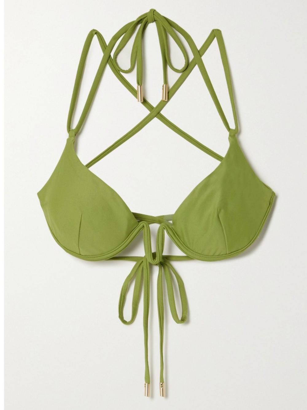 Cult Gaia Emilia Bikini Top in Palm / Green , Small